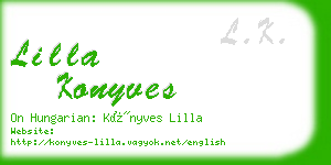 lilla konyves business card